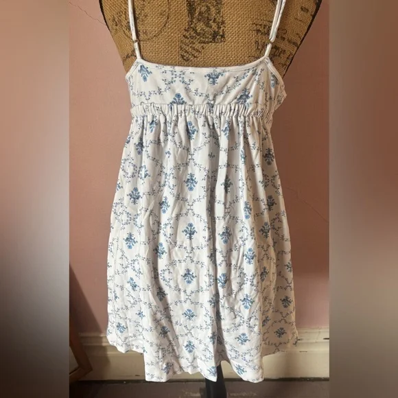 Hill House Blue and White Mini Dress with Floral Print - Picture 3 of 7